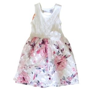 THE CHILDREN”S PLACE~Girls Lace & Floral Knit & Woven Dress